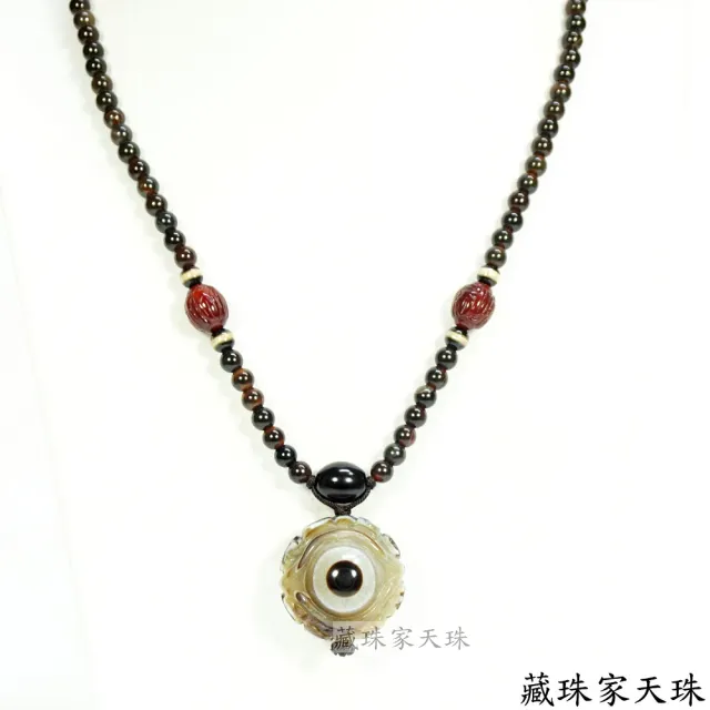 【藏珠家】精品32mm財咒天眼+觀音法相天眼天珠項鍊