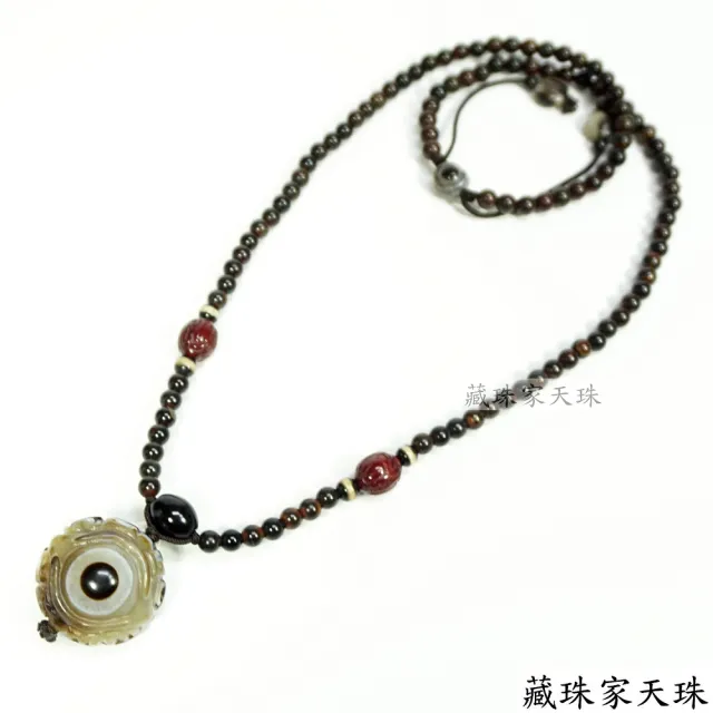 【藏珠家】精品32mm財咒天眼+觀音法相天眼天珠項鍊