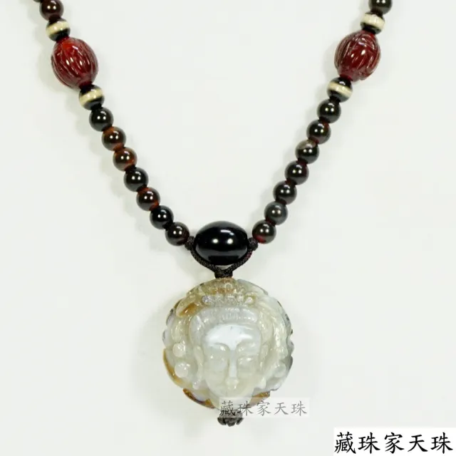 【藏珠家】精品32mm財咒天眼+觀音法相天眼天珠項鍊