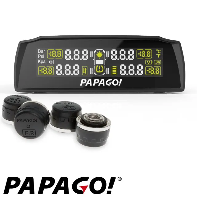 【PAPAGO!】S72E無線太陽能胎外式輕巧胎壓偵測器(胎外式 -兩年保固-快)