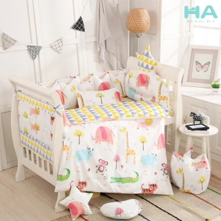 【HA Baby】嬰兒床專用-4件套組(適用 長x寬120cmx60cm嬰兒床型   嬰兒床床包、嬰兒床床單)