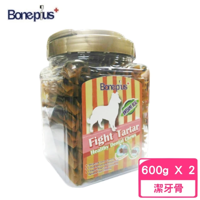 Bone Plus 起司螺旋六星潔牙棒 600g*2入組（小桶裝）