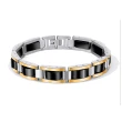 【RJNewYork】韓版時尚男士霸氣粗款鑲嵌磁石個性鋼合金手環(3色可選)