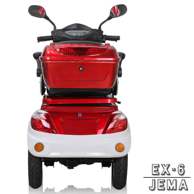 【JEMA 捷馬科技】EX-6 48V鉛酸 LED超量大燈 爬坡力強 液壓減震(三輪車 單座 電動車 - 紅)