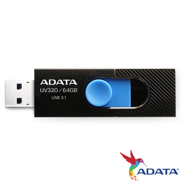 【ADATA 威剛】UV320 64GB USB3.2隨身碟(黑)