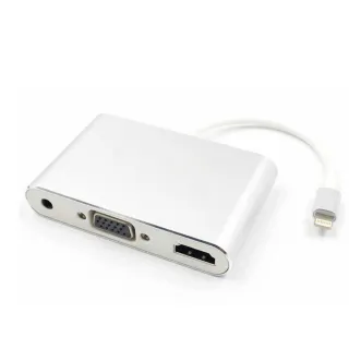 k-Line Apple影音傳輸線 iPhone/iPad to HDMI VGA MHL(銀)