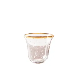 【3,co】手工氣泡感玻璃杯-茶邊(小)