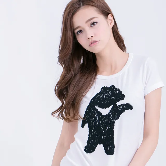 【so that’s me 好我】台灣黑熊短袖蜜桃棉女Tee(合身版型蜜桃棉舒適手感)