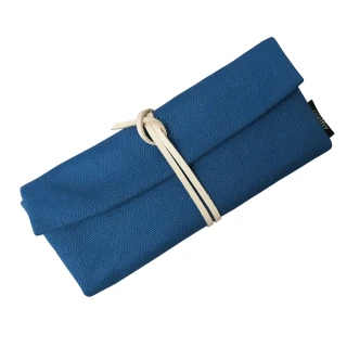 【綠的事務用品】Tissu牛津簡約綁繩筆袋-藍
