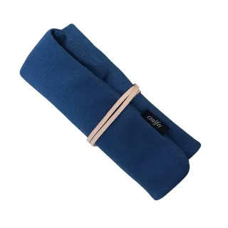 【綠的事務用品】Tissu牛津四格綁繩筆袋-藍