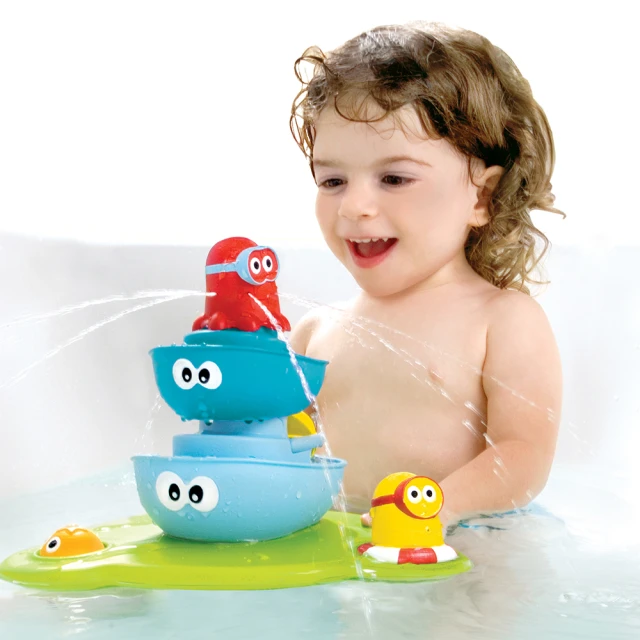 【以色列 Yookidoo】海洋公園疊疊樂噴泉(洗澡玩具 戲水玩具)