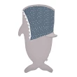 【BabyBites 鯊魚咬一口】西班牙製-純棉兒童多功能睡袋-卡其灰 藍底(輕量兒童版)