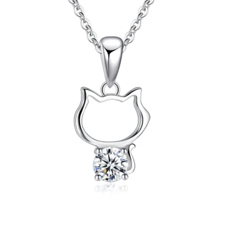 【AchiCat】純銀項鍊．小貓項鏈．交換禮物(新年禮物．開運銀飾．情人節禮物)