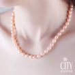 【City Diamond 引雅】買天然珍珠項鍊贈天然珍珠手鍊-粉橘(氣質百搭)