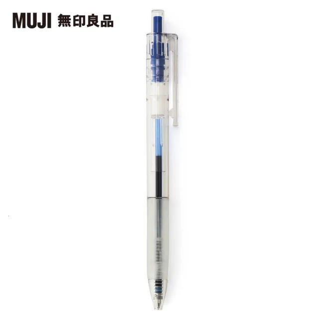 【MUJI 無印良品】透明管原子筆/0.7mm/藍