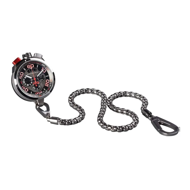 【BOMBERG】炸彈錶 BOLT-68 黑紅三眼計時手錶-45mm(BS45CHSP.011.3)