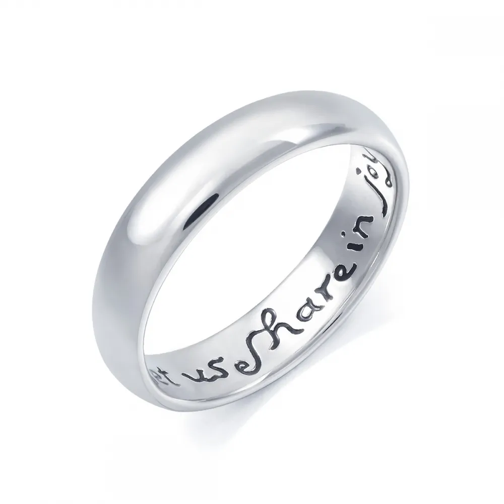 【點睛品】V&A博物館系列 愛與分享 鉑金情侶結婚戒指(女戒)