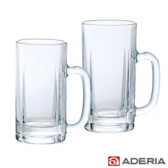 【ADERIA】日本進口玻璃啤酒杯500ML+800ML雙入組