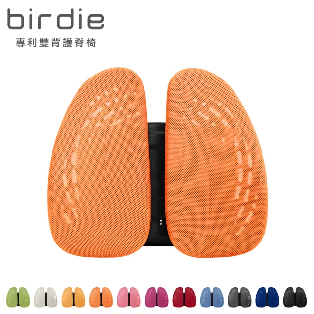 【Birdie】德國專利雙背護脊墊/辦公坐椅護腰墊/汽車靠墊(多色可選)