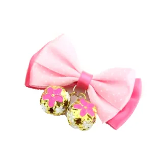 【Nikki飾品&玩具】甜美蝴蝶結項圈-中小型-粉紅色緞帶
