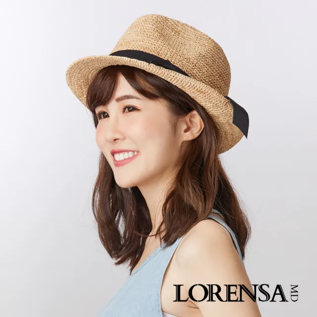 【Lorensa蘿芮】天然拉菲亞草學院風遮陽紳士草帽