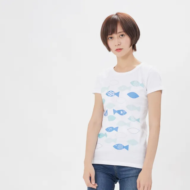 【so that’s me 好我】幾何海洋短袖蜜桃棉女Tee(合身版型蜜桃棉舒適手感)