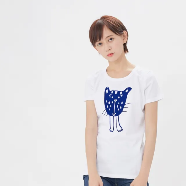 【so that’s me 好我】貓咪水水短袖蜜桃棉女Tee(合身版型蜜桃棉舒適手感)