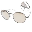 【EMPORIO ARMANI】太陽眼鏡 雙槓圓框眼鏡(槍-淡白水銀#EA2061 30035A)
