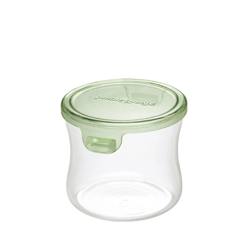 【iwaki】耐熱玻璃圓形微波保鮮盒240ml(綠色)