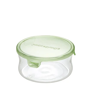 【iwaki】耐熱玻璃圓形微波保鮮盒380ml(綠色)