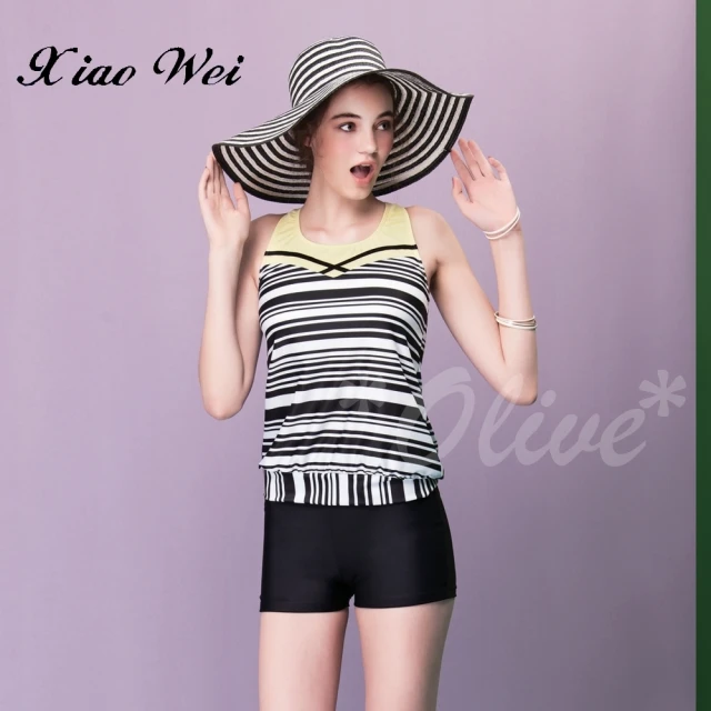 SeasonsBikini 格紋小背心三件套泳衣-357(紅