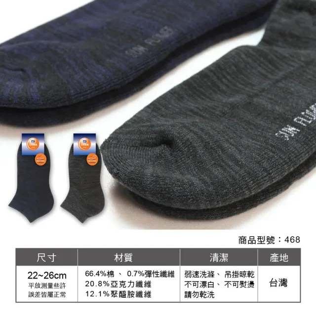 【Sun Flower三花】12雙組1/4織紋毛巾底運動襪.襪子