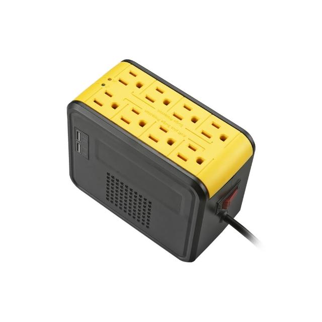 【IDEAL 愛迪歐】PSCU-1000 *晶漾黃* 含USB充電埠 1000VA 穩壓器(穩壓器AVR)