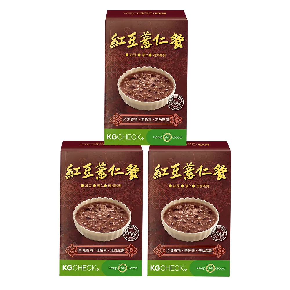 【聯華食品 KGCHECK】KG高纖燕麥餐-紅豆薏仁X3盒(18包)
