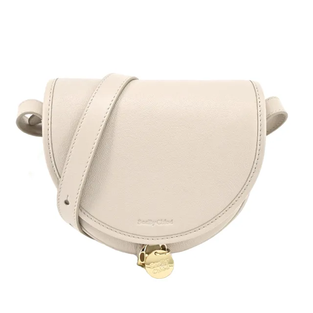 【See by Chloe’】MARA 牛皮翻蓋小號馬鞍斜背包(米白)