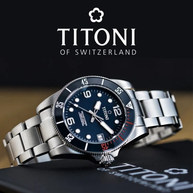 TITONI 梅花錶 SEASCOPER 天文台認證 600米 潛水機械腕錶 42mm(83600S-BE-255 藍)