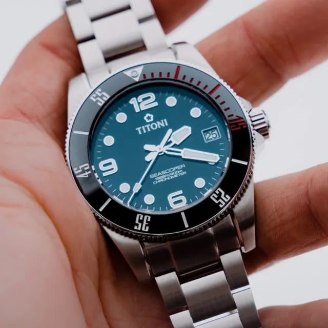 【TITONI 梅花錶】SEASCOPER 天文台認證 600米 潛水機械腕錶 42mm(83600S-BE-255 藍)