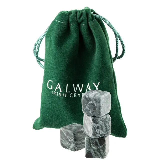 【愛爾蘭 Galway】冰酒石 / 環保冰塊4入組 綠大理石(附絨布袋) 喬遷禮 入厝禮