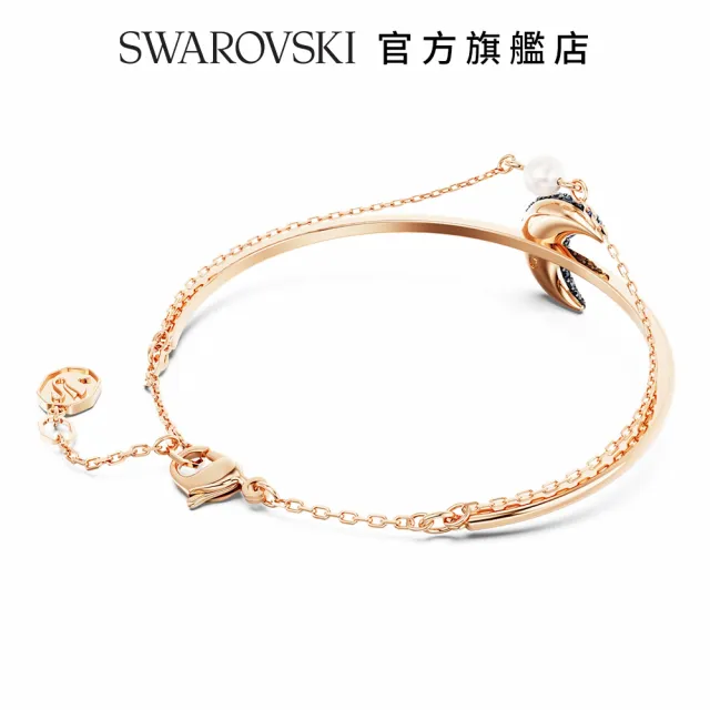 【SWAROVSKI 官方直營】Luna 手鐲 月亮 漸層色 鍍玫瑰金色調 交換禮物