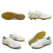 【asics 亞瑟士】足球鞋 DS Light 男鞋 白 金 皮革 塑膠鞋釘 草地球場 運動鞋 亞瑟士(1103A068122)