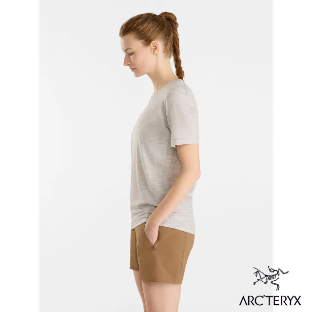 【Arcteryx 始祖鳥】女 Lana 羊毛短袖圓領衫(沉靜灰)