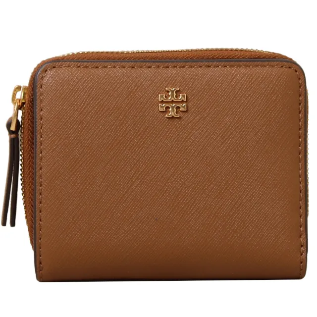 【TORY BURCH】EMERSON 經典LOGO防刮皮革釦式短夾(多色任選)