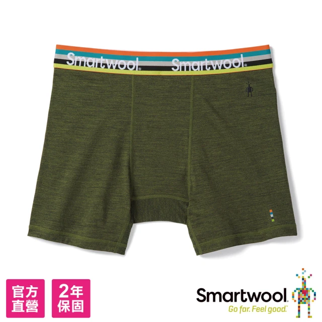 SmartWoolSmartWool 男 美麗諾羊毛運動型四角褲(苔綠色)