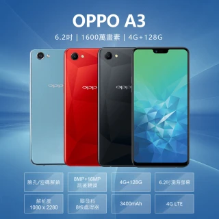 【OPPO】C級福利品 A3 4G LTE 6.2吋 聯發科八核心 智慧手機(4G/128G)