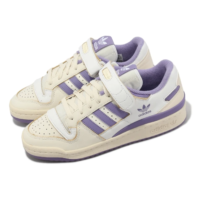 adidas 愛迪達 休閒鞋 Forum 84 Low W 女鞋 象牙白 紫 復古 魔鬼氈 三葉草 愛迪達(HQ4375)