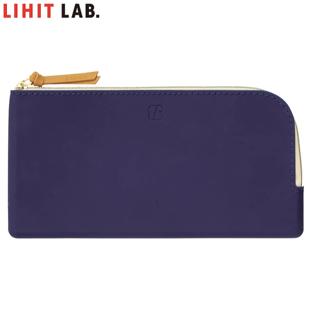 【LIHIT LAB】F-7738  Bloomin 筆盒扁平包(深藍)