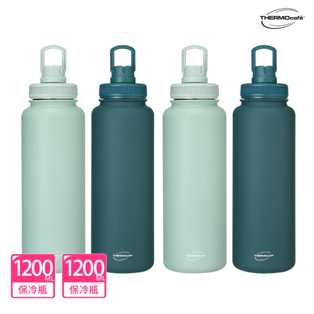 THERMOcafe凱菲 買1送1_不鏽鋼彈蓋直飲真空保溫瓶1200ml+1200ml(TCSB-1200)