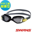 【ATUNAS 歐都納】SWANS日本專業OUTDOOR泳鏡(OWS-1PS黑灰/防霧/抗UV/廣角/軟質矽膠/防偏光)