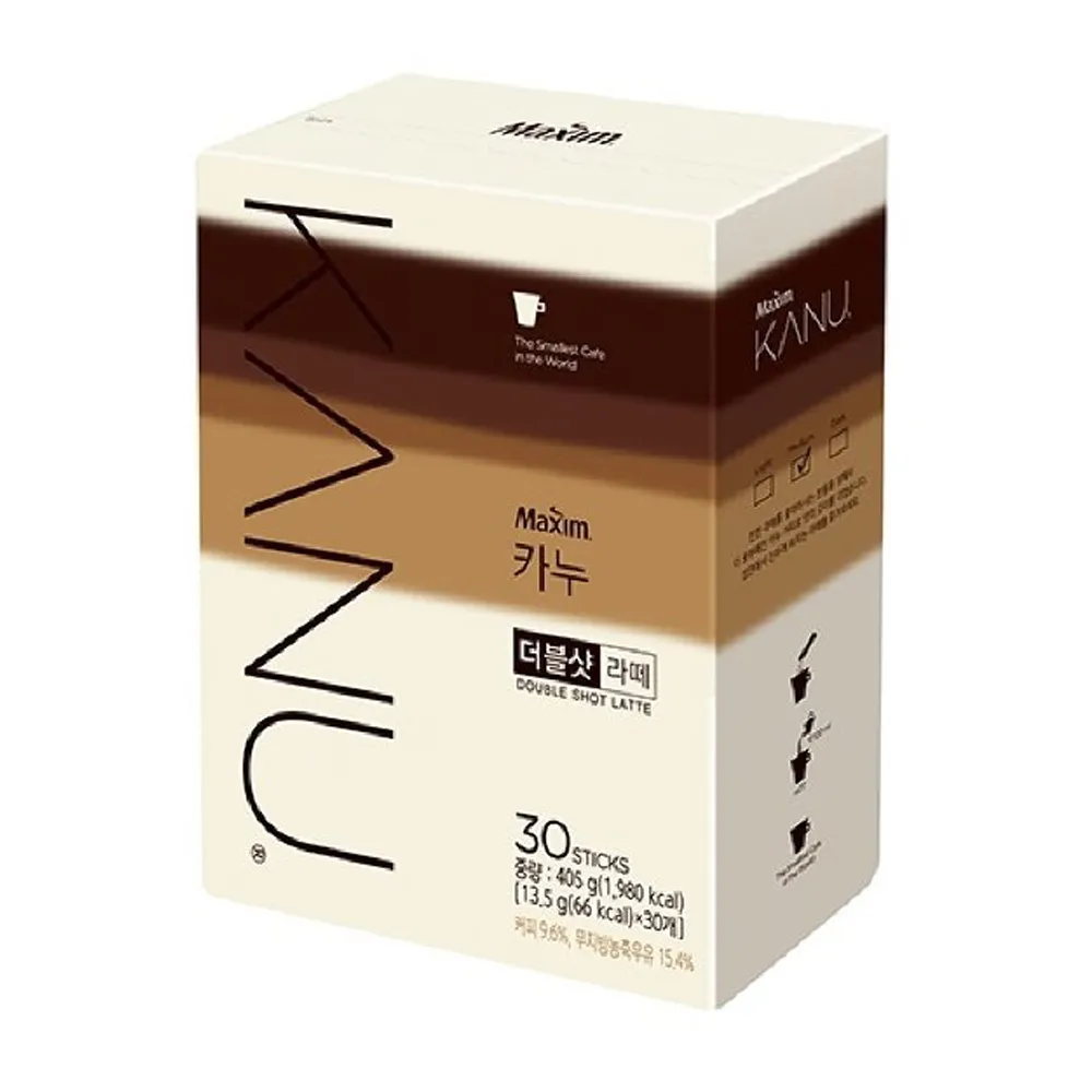 【MAXIM 麥心】KANU Double Shot Latte 漸層奶香雙倍濃縮拿鐵咖啡 30包入(13.5公克x30入)