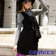 【Gennies 奇妮】法式垂墜領背心洋裝(黑C2209)